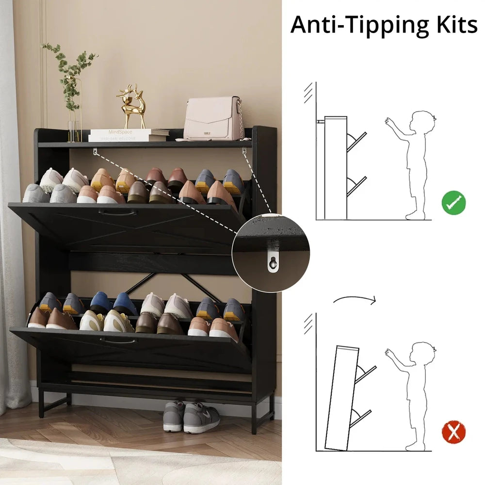 Farmhouse Shoe Storage Cabinet