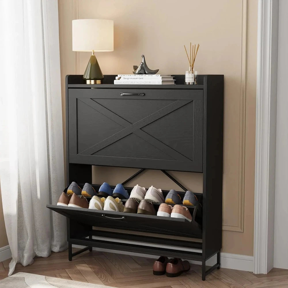 Farmhouse Shoe Storage Cabinet