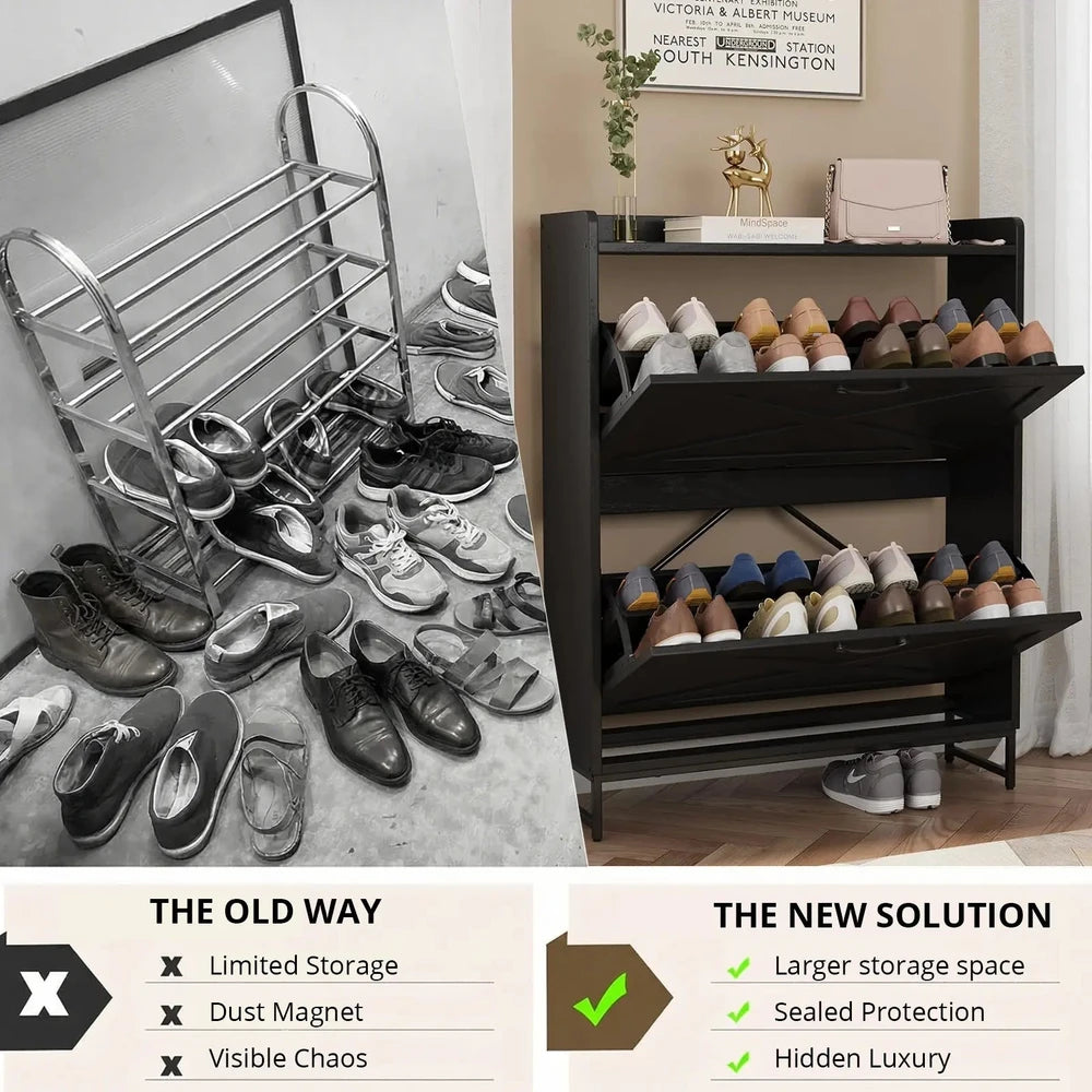 Farmhouse Shoe Storage Cabinet
