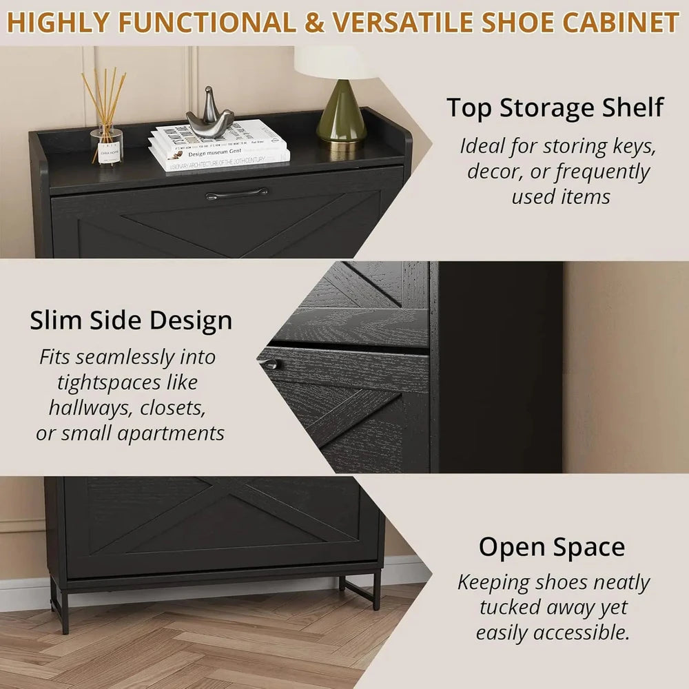Farmhouse Shoe Storage Cabinet