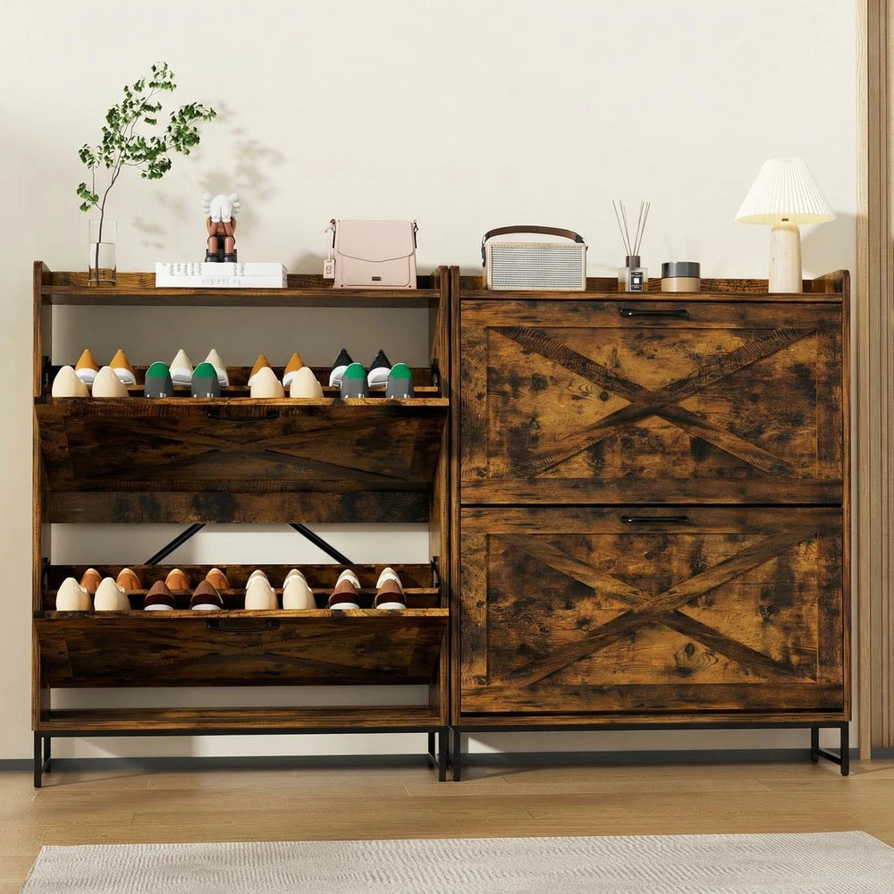 Farmhouse Shoe Storage Cabinet