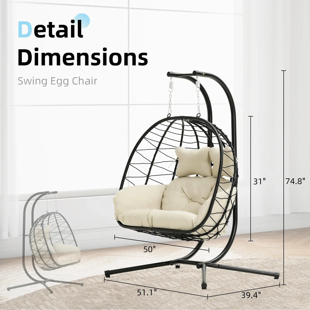 Foldable Double Egg Chair