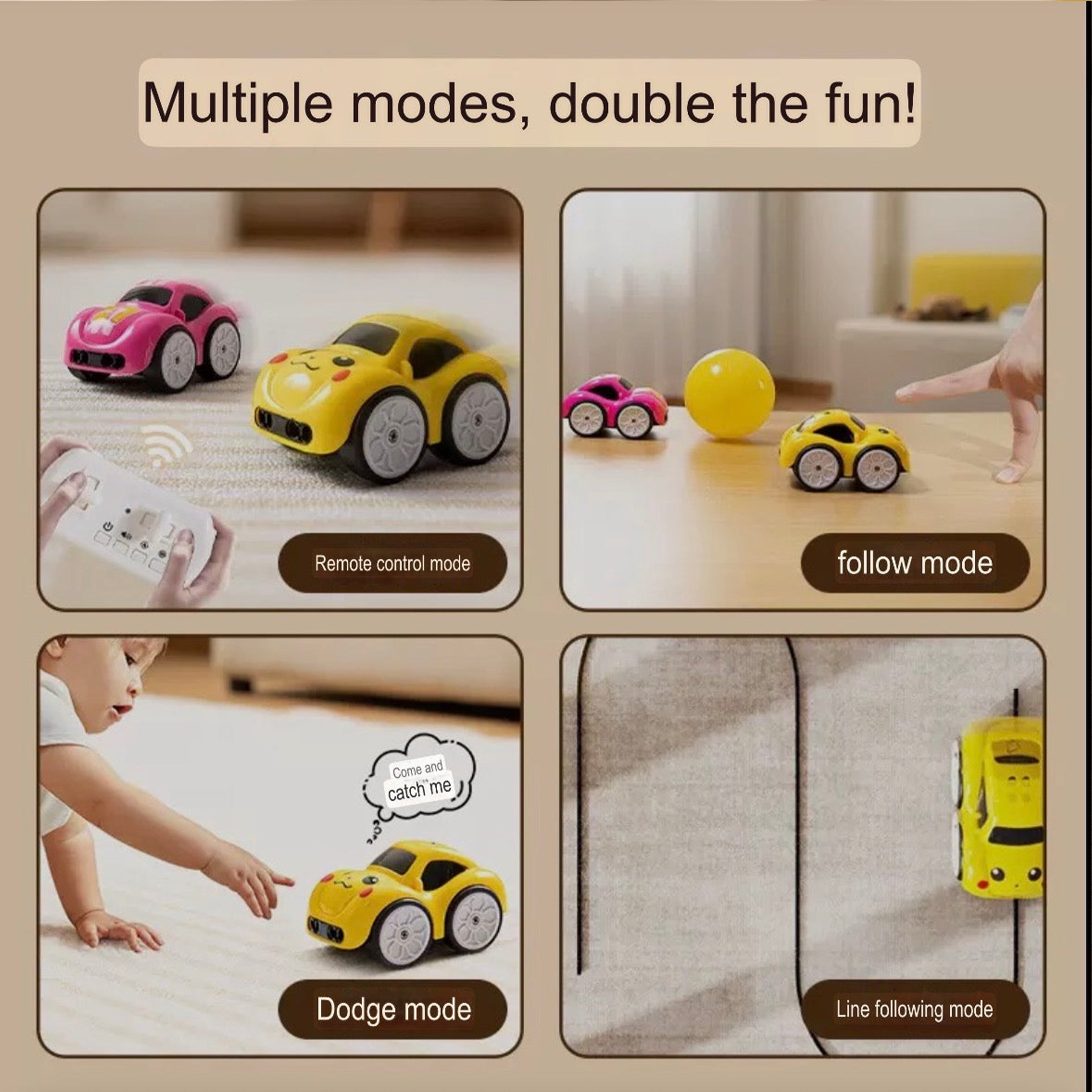 Smart Cartoon RC Car Multi-Mode Fun Toy for Kids